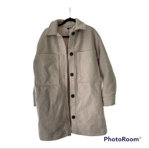 H&M cream teddy jacket
